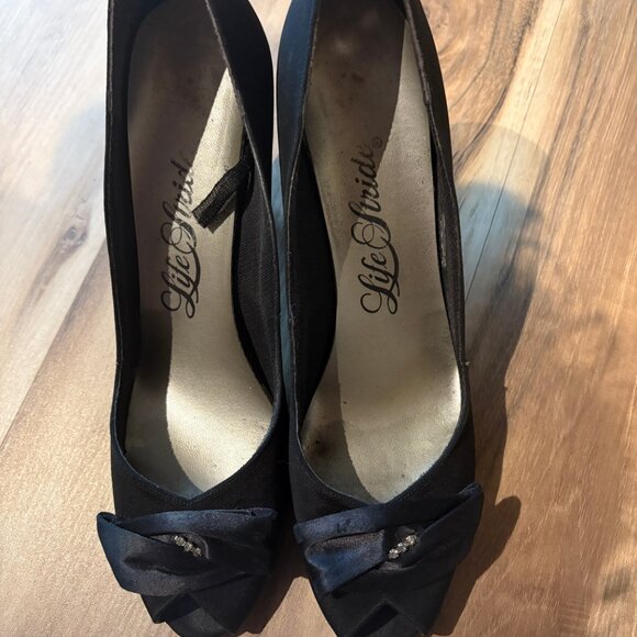 Vintage Life Stride Debby #2 Pois de soie Rhinestone Open-toe Heels Rhinestone - Picture 8 of 15